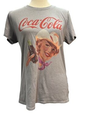 Lucky Brand Gray Coca-Cola Retro Cowgirl Graphic Tee #382